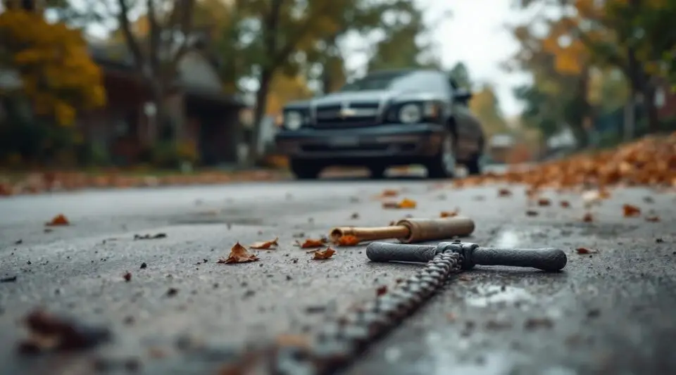 A Haully Towing flatbed tow truck loading an old, unwanted sedan from a driveway in Gresham, Oregon.